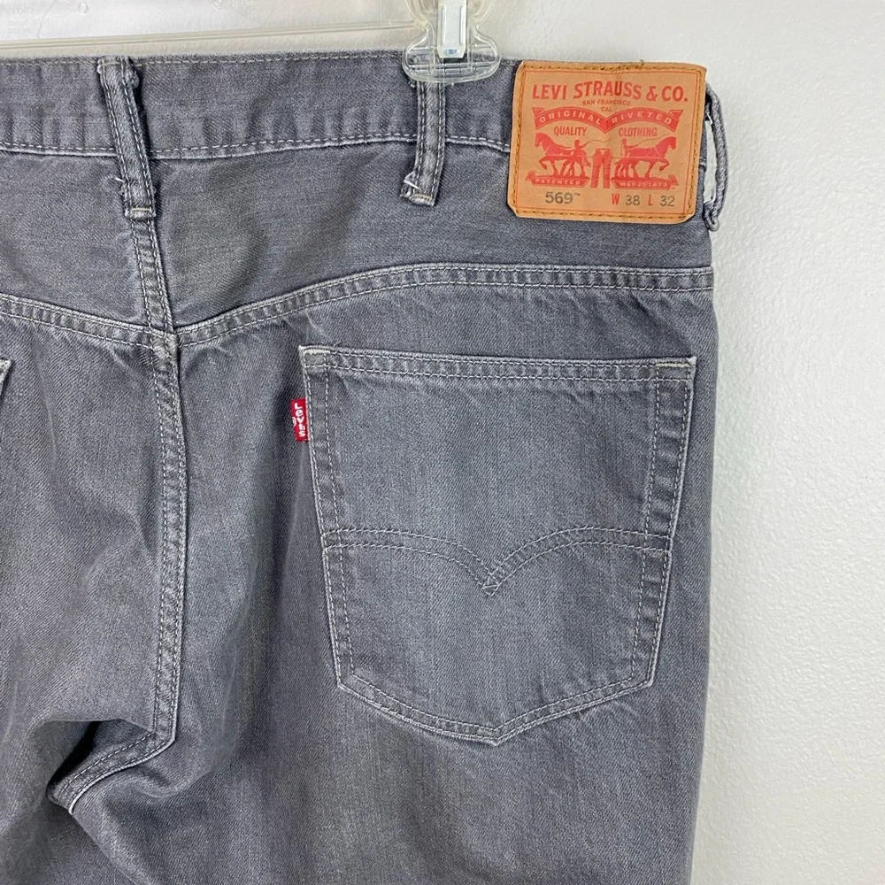 Levi's 569 Gray Loose Straight Jeans Baggy Fit